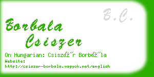 borbala csiszer business card